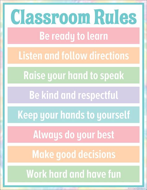 Teacher Created Resources Pastel Pop Classroom Rules Chart Beyond The