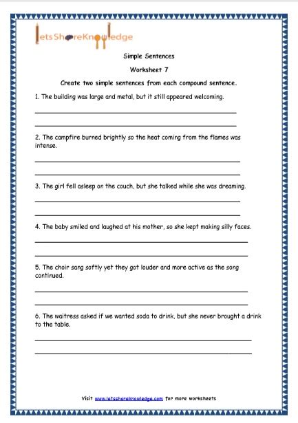 Grade 4 English Resources Printable Worksheets Topic Simple Worksheets Library