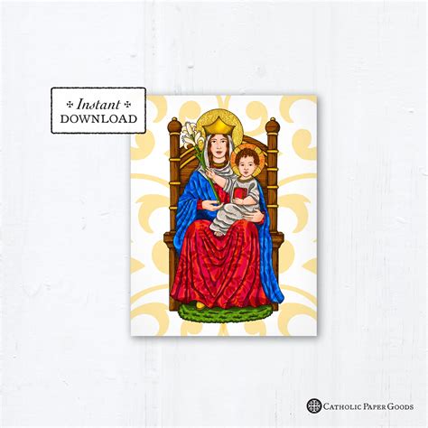 Our Lady of Walsingham Prayer Card, Instant Download, Downloadable PDF 4.25x5.5 A2, Catholic ...