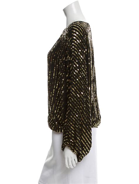 Rachel Zoe Sequined Dolman Blouse Black Tops Clothing Wrl25065