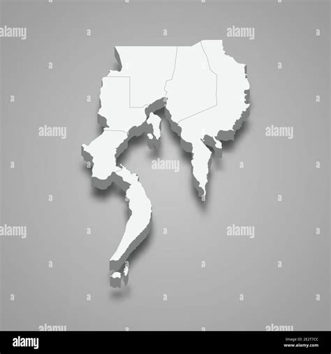 3d isometric map of Davao is a region of Philippines, vector ...