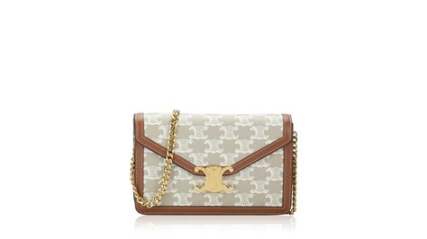 Celine Triomphe Canvas Margo Chain Wallet Greige Youtube