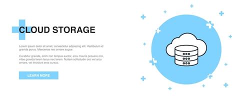 Icône De Stockage En Nuage Concept De Modèle De Contour De Bannière