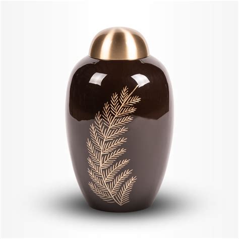 Messing Urn Groot Graanmotief Bruin Goud 3 7 Liter Urn Store