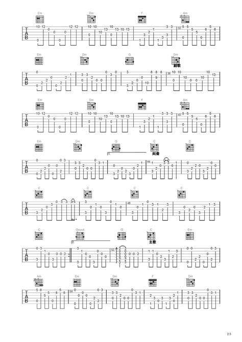 把悲伤留给自己吉他谱 指弹谱 C调 虫虫吉他