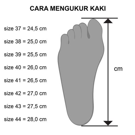 Size Chart Sepatu Warrior Panduan Size