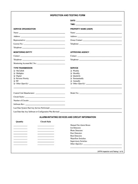 Fire Inspection Report Template