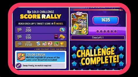 Latest Match Masters Solo Challenge Score Rally Color Crush All