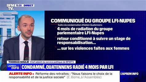 Après sa condamnation pour violences conjugales Adrien Quatennens