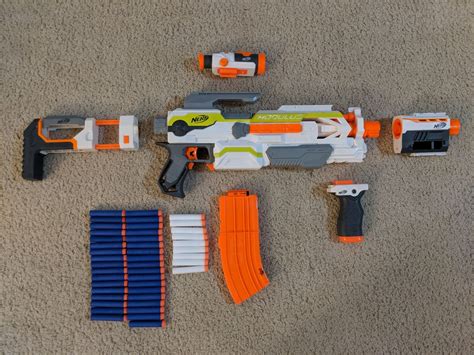 Nerf Modulus Modded With Custom Paintjob And Painted Stock And Mag