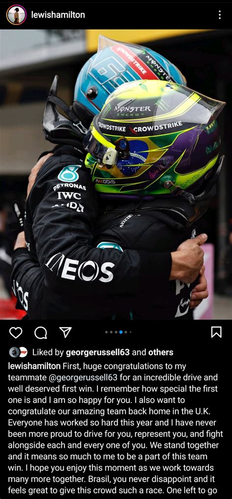 [@Lewis Hamilton] on Instagram : r/formula1