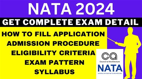 NATA 2024 Notification Out Application Dates Eligibility Syllabus