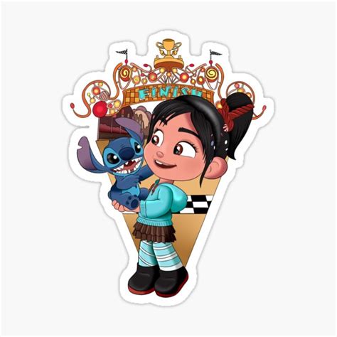 Vanellope Stitch Wreck It Ralph Sticker For Sale By Leahsartworks