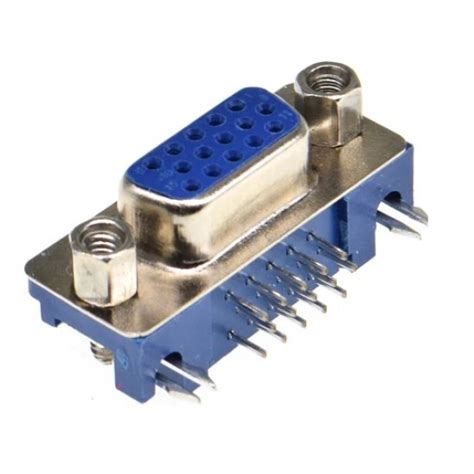 15pin D Sub Vga Connector Female Pcb Mount Right Angle Db15 Buy Online In India At Hubtronics