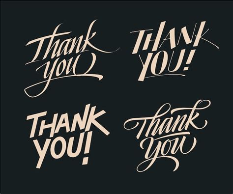 Premium Vector Thank You Lettering Collection