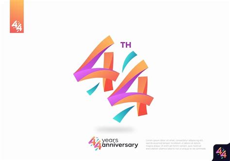 Premium Vector Number 44 Logo Icon Design 44th Birthday Logo Number