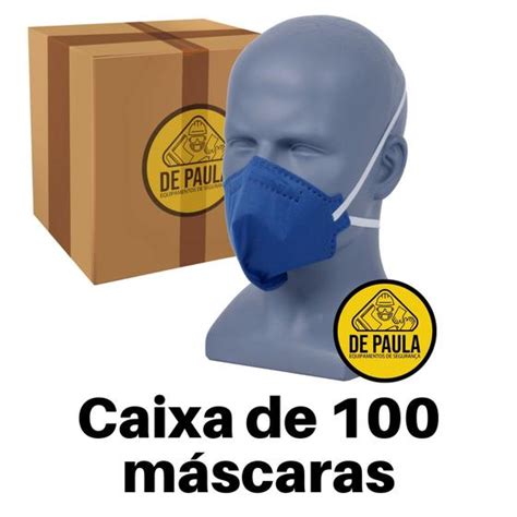 CAIXA 100 UNID Mascara Azul PFF2 S Sem Valvula Odor Organico