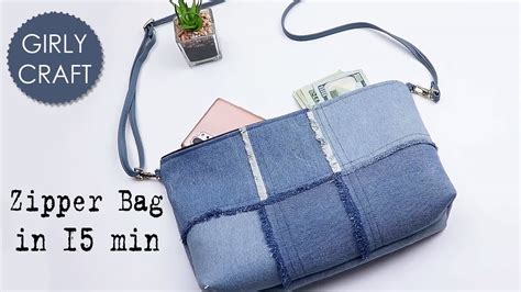 Diy Use Old Jeans Cuts To Sew Purse Bag Popular Design Easy Youtube