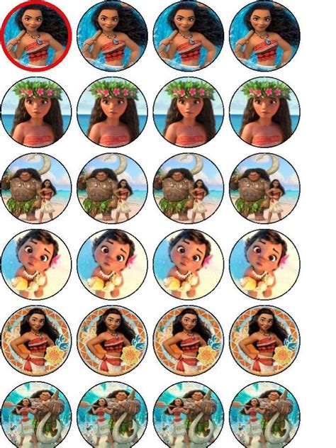 24 X Pre Cut Cake Toppers Edible EBay Moana Cake Moana Cupcake