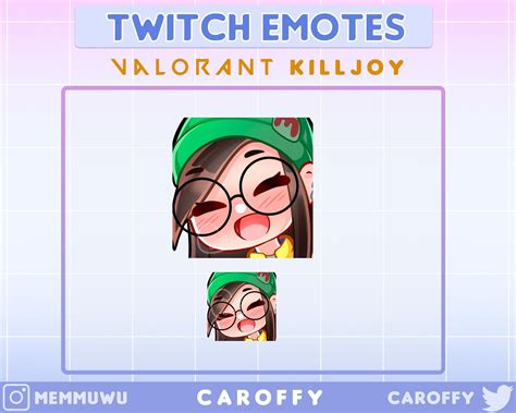 Cute Valorant Killjoy Emote Ayaya Twitch Discord Youtube Etsy