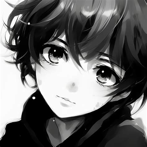 Monochromatic Manga Boy PFP - eminent black and white anime boy pfp ...