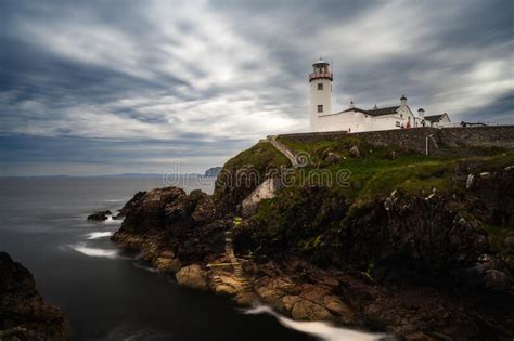 Long Exposure View Of Fanad Head Lighthouse And Peninsula On The