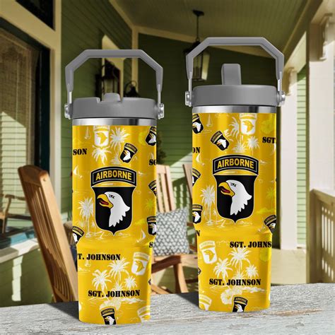 St Airborne Division Flip Straw Oz Tumbler Custom Your Name Rank