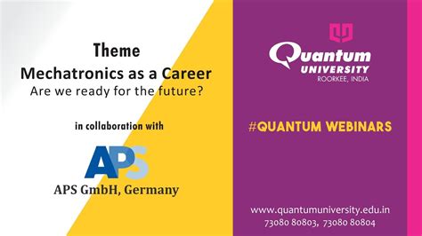 Webinar On Career Opportunities In Mechatronics Engineering Quantum