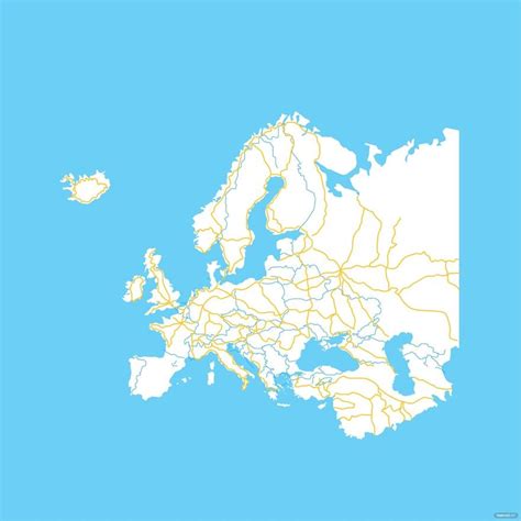 Europe Road Map Vector in Illustrator, SVG, EPS, PNG, JPG - Download ...