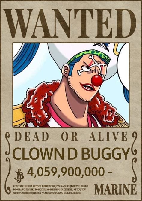 Buggy The Clown Wanted Poster