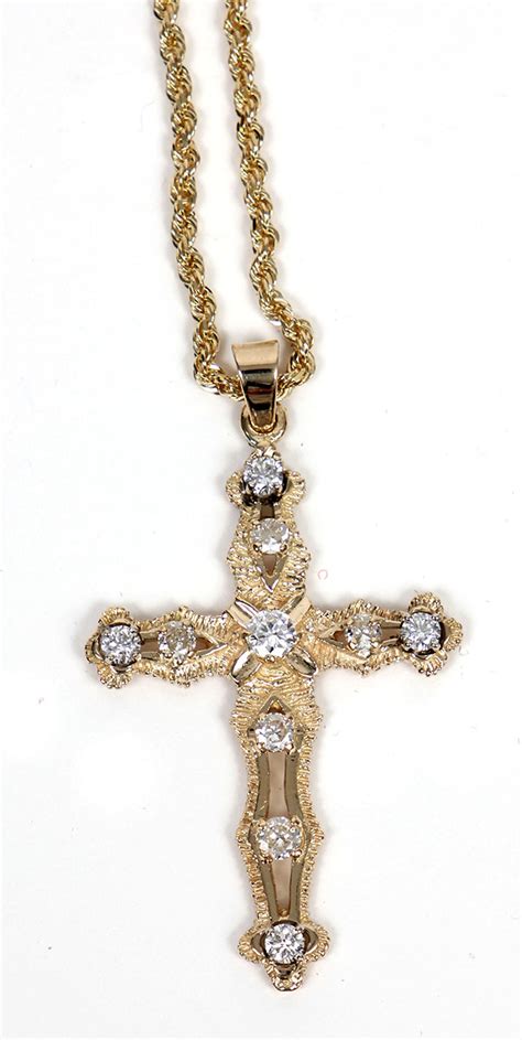 Elvis Presley Owned Worn Kt Gold Diamond Cross Necklace Barnebys