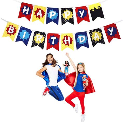 Happy Birthday Banner Superhero Banner Multicolored Birthday | Etsy