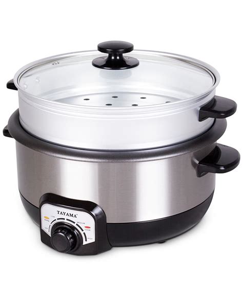 Tayama 3 Qt Electric Nonstick Hot Pot Multi Cooker With Steamer Insert