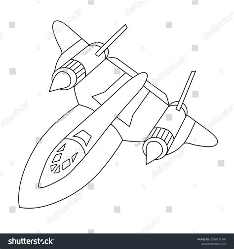 Military Aircraft Lockheed Sr-71 Blackbird Coloring Stock Vector ...