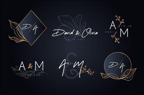 Free Vector Wedding Monogram Logo Collection