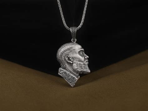 Realistic D Nipsey Hussle Icon Necklace Memorial Rapper Etsy