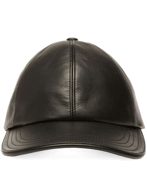 Bally Decorative Stitching Leather Baseball Cap Black Farfetch