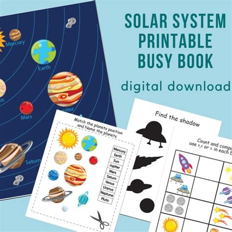 Match The Planets Worksheet Solar System Printable Busy Book Etsy Canada