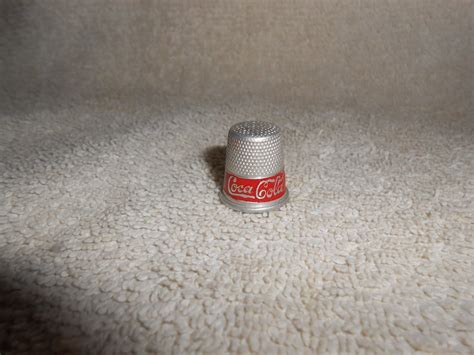 Vintage Coca Cola S Metal Enamel Coke Sewing Thimble Antique