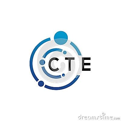 CTE Letter Logo Design On White Background. CTE Creative Initials Letter Logo Concept. CTE ...