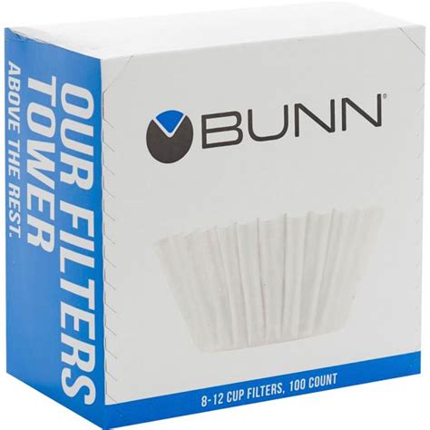 Bunn Flat Bottom Coffee Filters 10 Cup Size 100 Pack