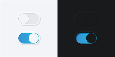 Minimalist Switch Button in Neumorphism Design. Simple, modern and ...