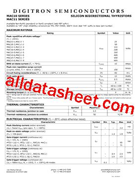 Mac Datasheet Pdf Digitron Semiconductors