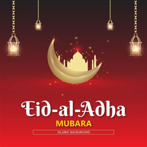 Happy Eid Al Adha Grüße Goldener Und Kastanienbrauner Hintergrund