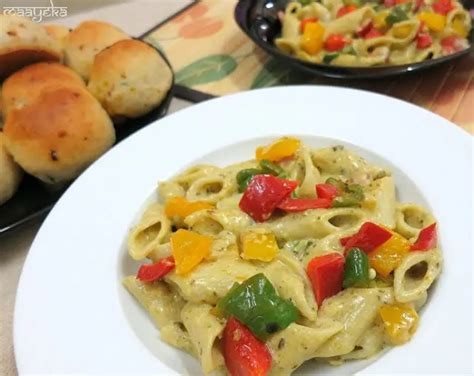 Pesto Cream Pasta Recipe I How To Make Pesto Pasta Maayeka