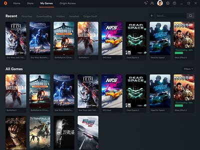 Origin Gaming Platform Redesign Concept by Dani Tesler on Dribbble