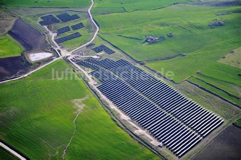 Villalba Auf Sizilien Von Oben Solarfeld Solarpark Villalba Auf