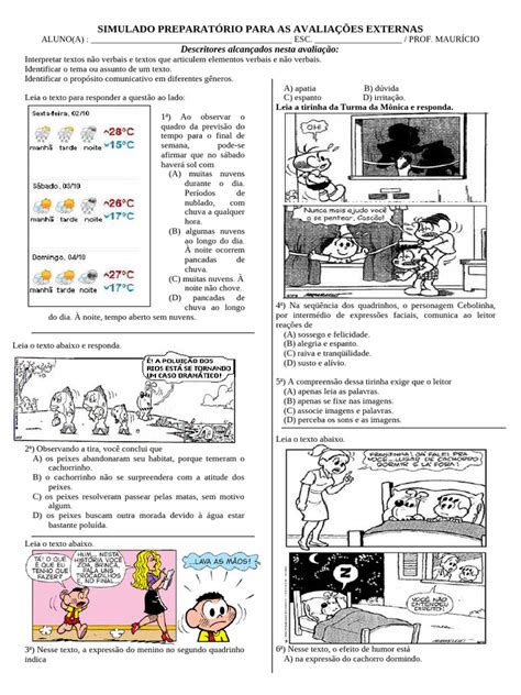 Simulado Interpretação De Texto - Simulado de Interpretação de Textos | PDF | Cães