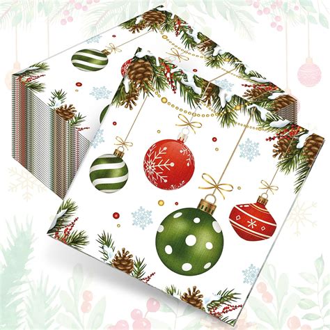 Clabby Pcs Christmas Napkins Christmas Paper Serviettes Disposable