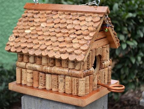 Custom Made Bird House Using Repurposed Wine Corks And Etsy Wine Cork